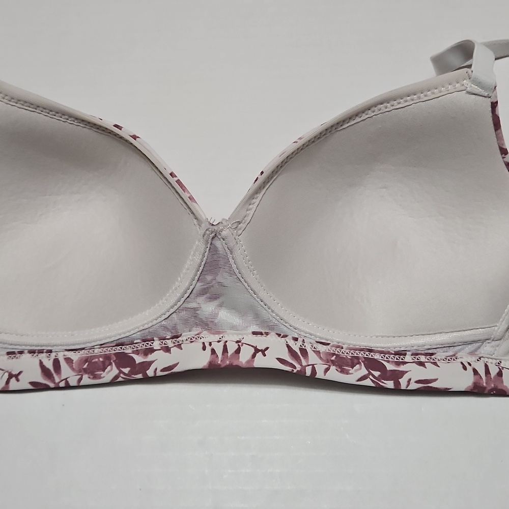 Tahari Mauve Floral Wireless Seamless Bra Size 36C - Picture 6 of 9